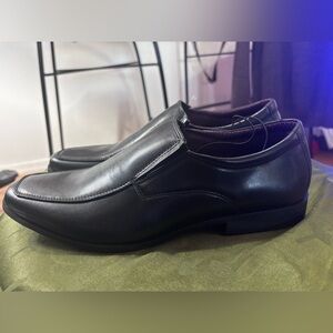 Perry Ellis Portfolio Men's Black Leather Slip-On Shoes NEW